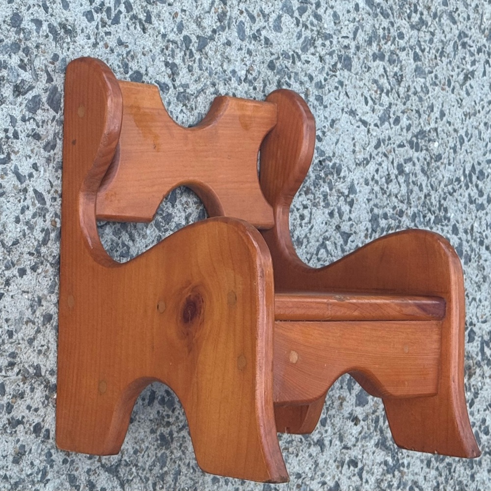 Vintage Artisan Solid Wood Chair Toddler Child or Doll 12 x 10 x 9